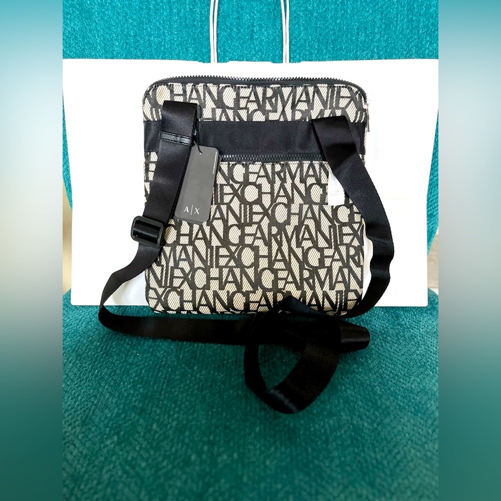 Armani Exchange All Over Logo Print Design Crossbody Bag Brand New with tag
